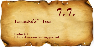 Tamaskó Tea névjegykártya